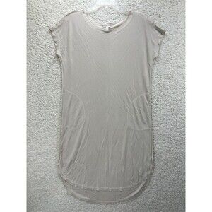 Cato  Women Crew Neck Shirt Dress Comfy Size Small Beige Soft